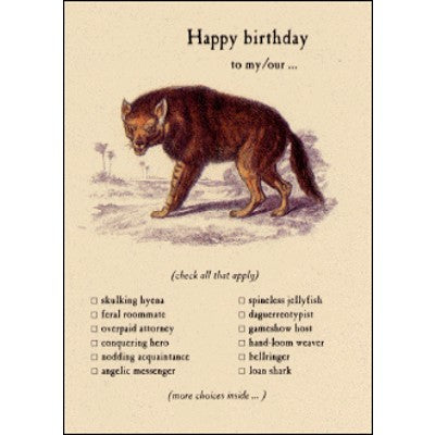 Birthday Card | Skulking Hyena