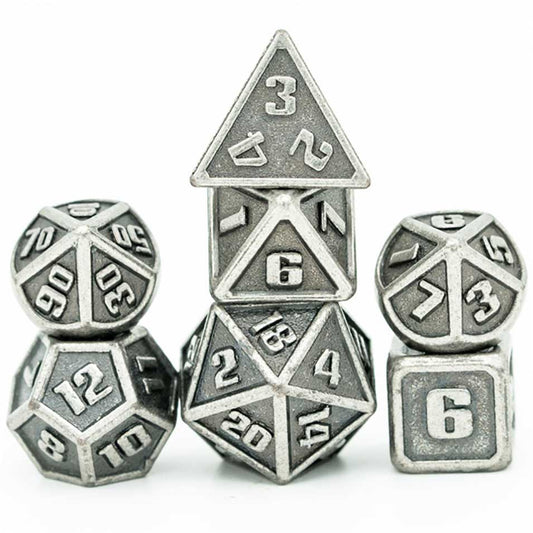 UD Mini Metal Standard Dice Set | Antique Silver