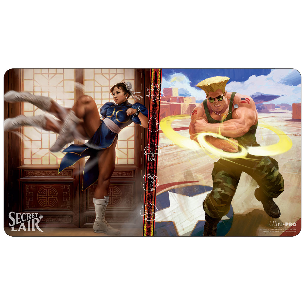 Ultra Pro Playmat Magic the Gathering Secret Lair Chun-Li Countless Kicks and Guile Sonic Soldier
