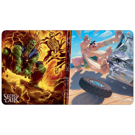 Ultra Pro Playmat Magic the Gathering Secret Lair Blanka Ferocious Friend and E. Honda Sumo Champion
