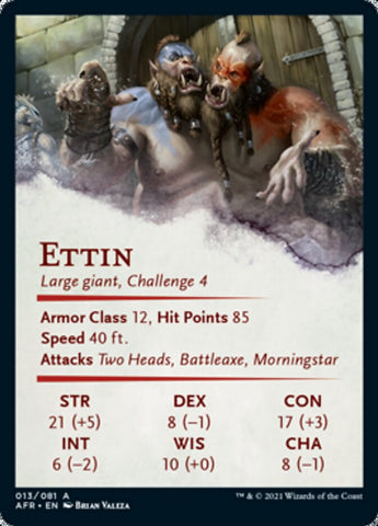 Ettin Art Card (Gold-Stamped Signature) [Dungeons & Dragons: Adventures in the Forgotten Realms Art Series]