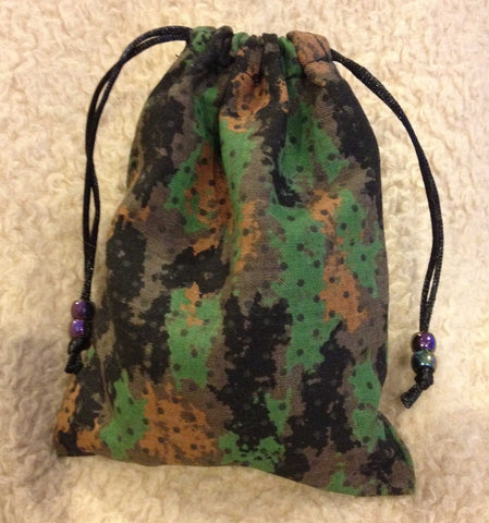 Dice Bag Handmade By Karyn: Green Camo