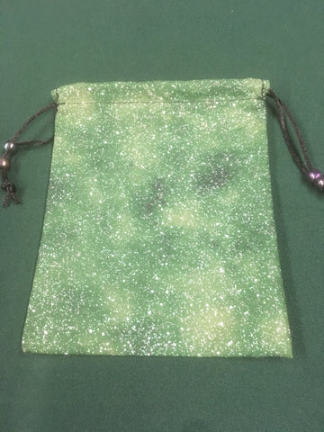 Dice Bag Handmade By Karyn: Green Glitter