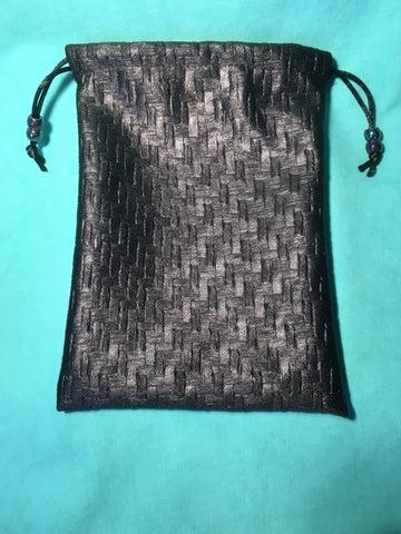 Dice Bag Handmade By Karyn: Black Basket Weave