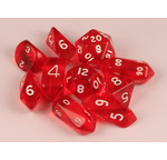 10 piece Hybrid Translucent dice - Red [CYC07001]
