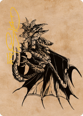 Ancient Copper Dragon Art Card (52) (Gold-Stamped Signature) [Commander Legends: Battle for Baldur's Gate Art Series]