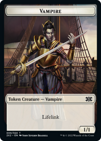 Worm // Vampire Double-sided Token [Double Masters 2022 Tokens]