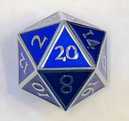 Giant Metal Blue Enamel with silver edges + font 35mm D20 [CYC02363]