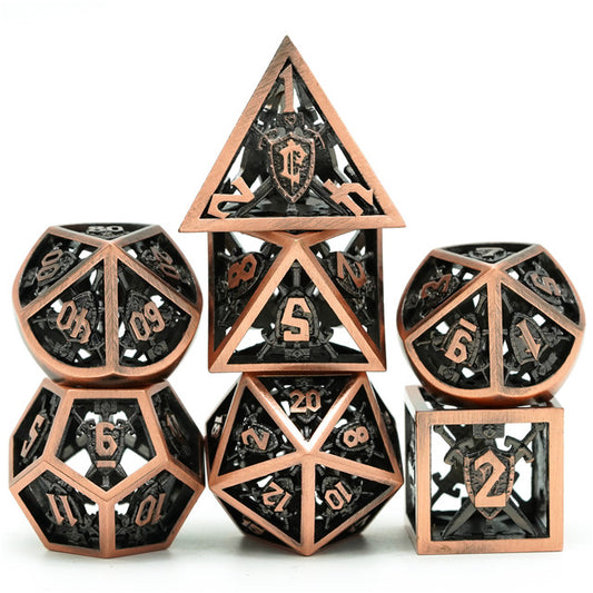 UD Hollow Metal Standard Dice Set | Shield - Copper