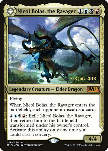 Nicol Bolas, the Ravager // Nicol Bolas, the Arisen  [Core Set 2019 Prerelease Promos]