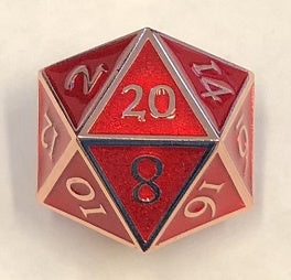 Giant Metal Red Enamel with copper edges + font 35mm D20 [CYC02371]