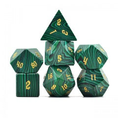 UD Gemstone Standard Dice Set | Natural Malachite