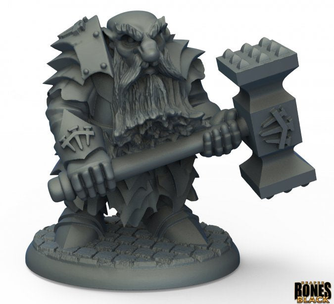 Bones Black: Dark Dwarf Pounder [Reaper 44010]