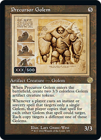 Precursor Golem (Retro Schematic) (Serial Numbered) [The Brothers' War Retro Artifacts]