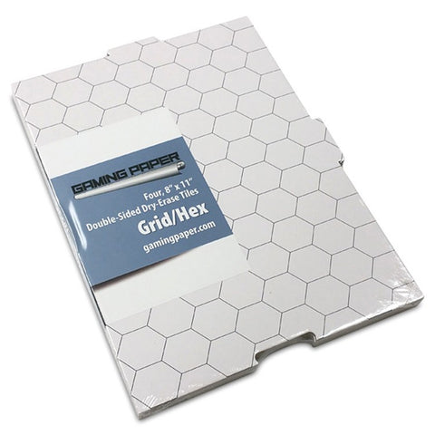 Gaming Paper: Tiles: Grid / Hex 8"x11" (4) [GGP0005]
