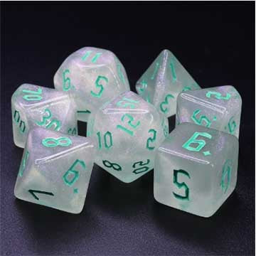 HS Gothic "The Chaos in Teal" Galaxy Standard Dice Set