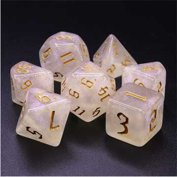 Galaxy Chaos with golden font Set of 7 Dice [HDAR-65]
