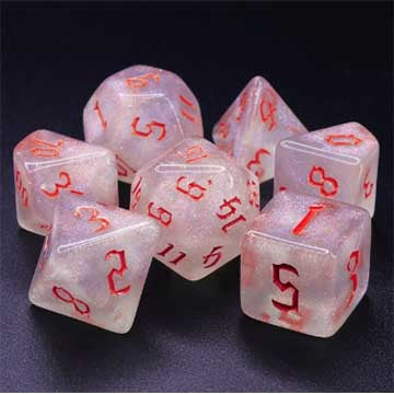 Galaxy Chaos with red font Set of 7 Dice [HDAR-67]