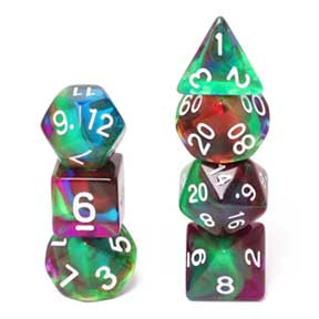 Blend "Bottom of the Sea" with white font Set of 7 Dice [HDB-70]