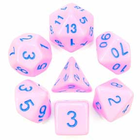 Creamy Ice with blue font Set of 7 Dice [HDO-12]