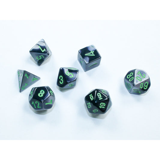 Mini-hedral Gemini Series 7DPoly Dice Set | Black & Grey