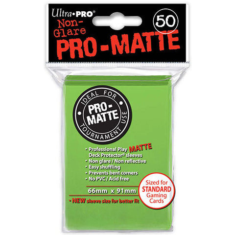 Pro-Matte Regular Size Lime Green 50Ct Sleeves