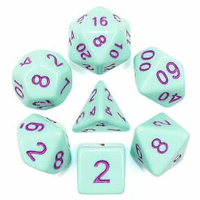 Mint with purple font Set of 7 Dice [HDO-13]