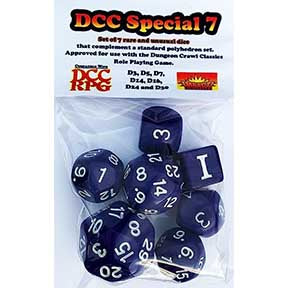 DCC Purple 7 Dice Set - All unusual shapes [IMP112 Purple]