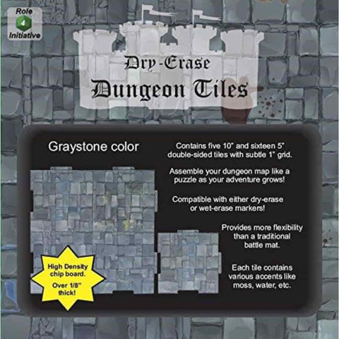 Dungeon Tiles: Dry-Erase Greystone: Combo Pack of Square Tiles [R4I45023]