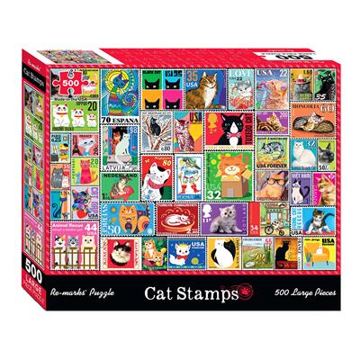 500 Piece Cat Stamp Puzzle