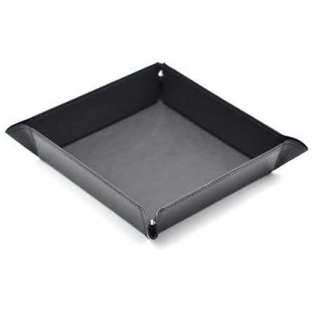 Black PU Leather folding Square Dice Tray [UDPA-RB06]