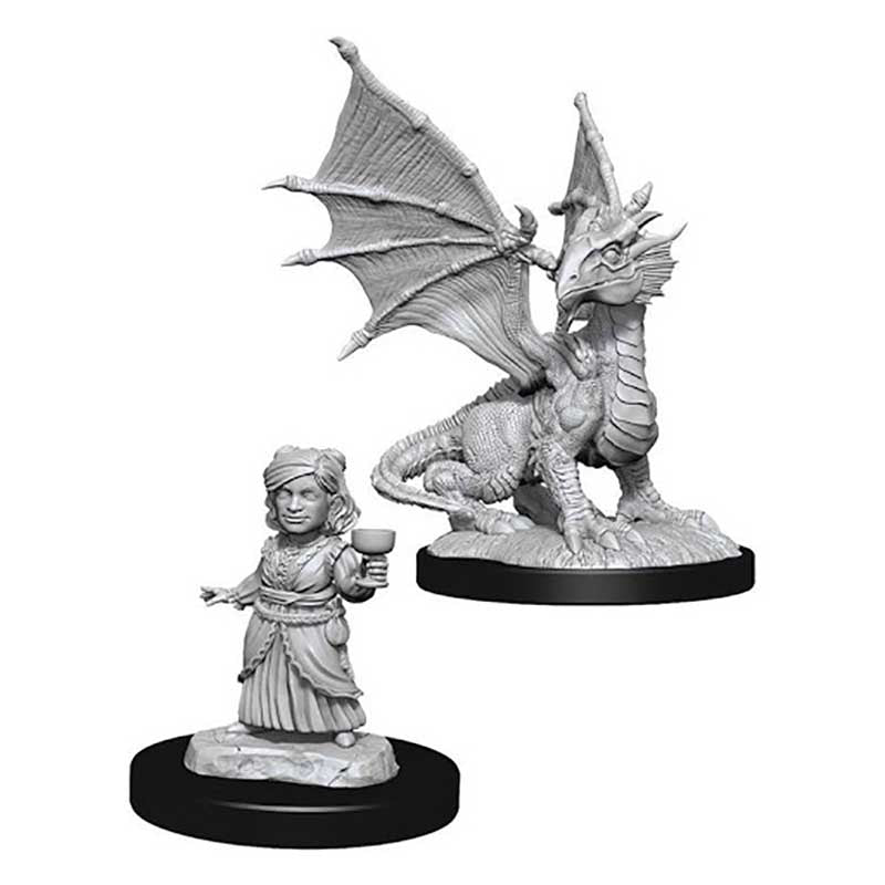 D&D: Nolzur's: Silver Dragon Wyrmling & Halfling W13 [WZK90153]