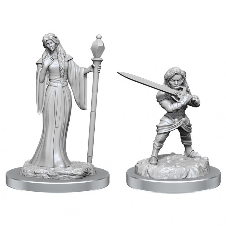 CR Mini: Human Wizard Female & Halfling Holy Warrior Female W3 [WZK90550]